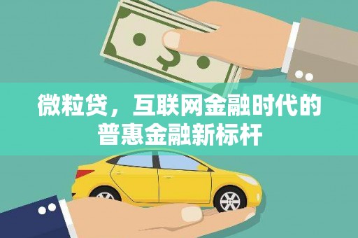 丰宁微粒贷，互联网金融时代的普惠金融新标杆