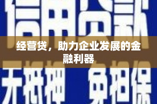 庄浪经营贷，助力企业发展的金融利器