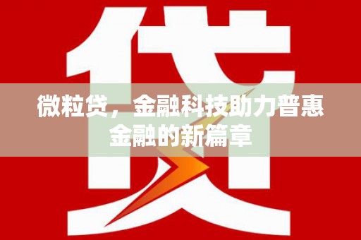 岱岳微粒贷，金融科技助力普惠金融的新篇章