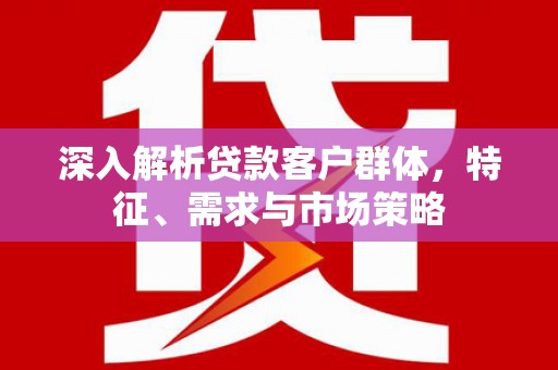 吴忠深入解析贷款客户群体，特征、需求与市场策略