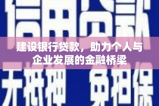 保定建设银行贷款，助力个人与企业发展的金融桥梁