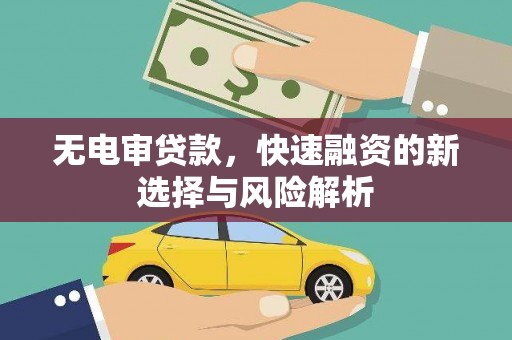 西双版纳无电审贷款，快速融资的新选择与风险解析