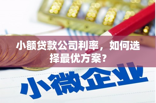 稷山小额贷款公司利率，如何选择最优方案？