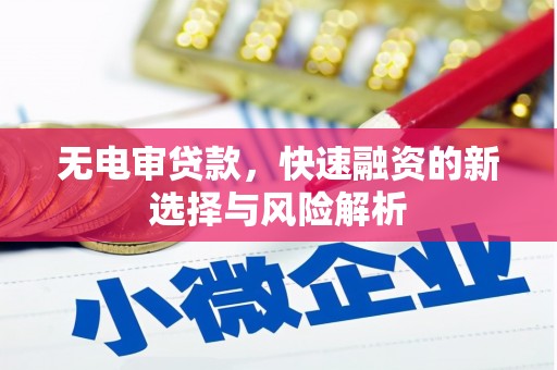 昭化无电审贷款，快速融资的新选择与风险解析